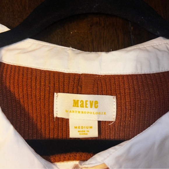 Maeve by Anthropologie Burnt Orange Sweater with White Collar - Picture 5 of 5